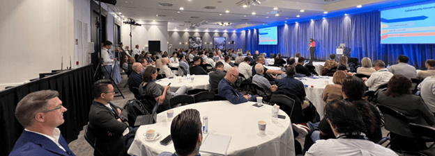 A crowded session room at the OT Cybersecurity Summit